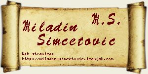Miladin Simčetović vizit kartica